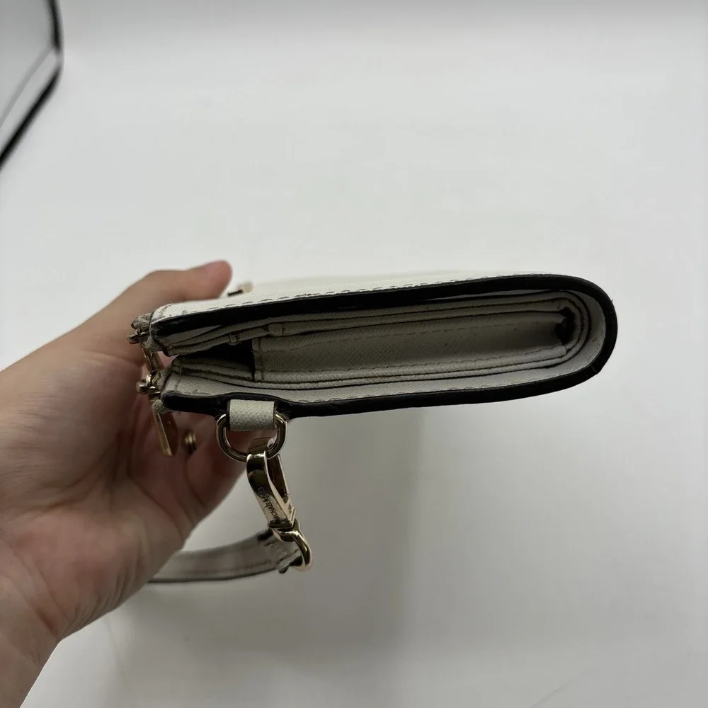 Michael Kors‎ Jet Set Travel Double Zip Saffiano Leather Wristlet Wallet White